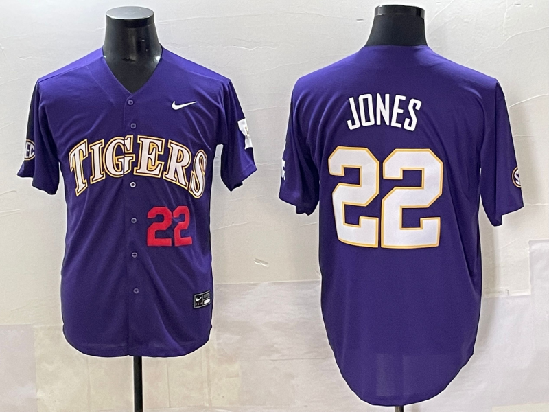 Men 2025 LSU Tigers #22 Jones blue Joint Name Nike NCAA 2025  Jersey style 5->ncaa teams->NCAA Jersey